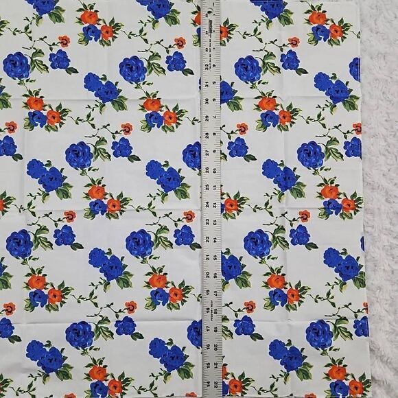 Lemlem Blue and Red Floral Purse Scarf 22.5" - Picture 3 of 3